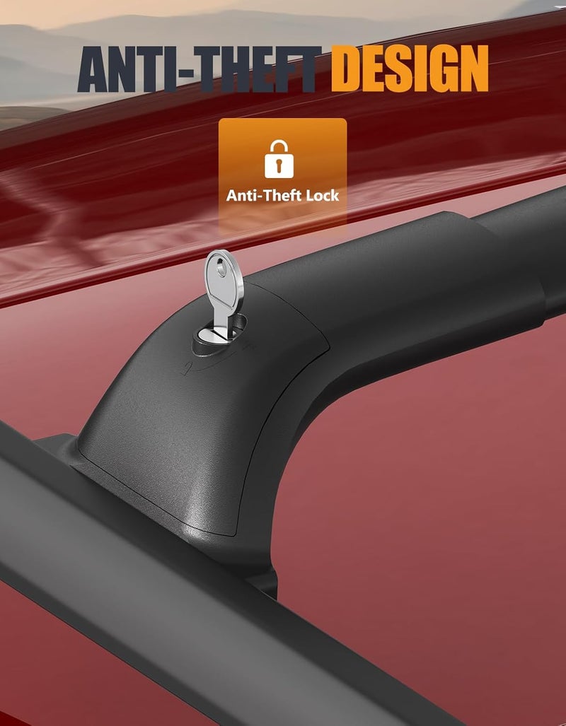 KINGGERI 260lbs Lockable Roof Rack Cross Bar Compatible with Chevrolet Chevy Traverse 2018-2021. Heavy Duty All Aluminum Crossbars Rooftop Cargo Basket Luggage Kayak Canoe Snowboard Bike - Image 4